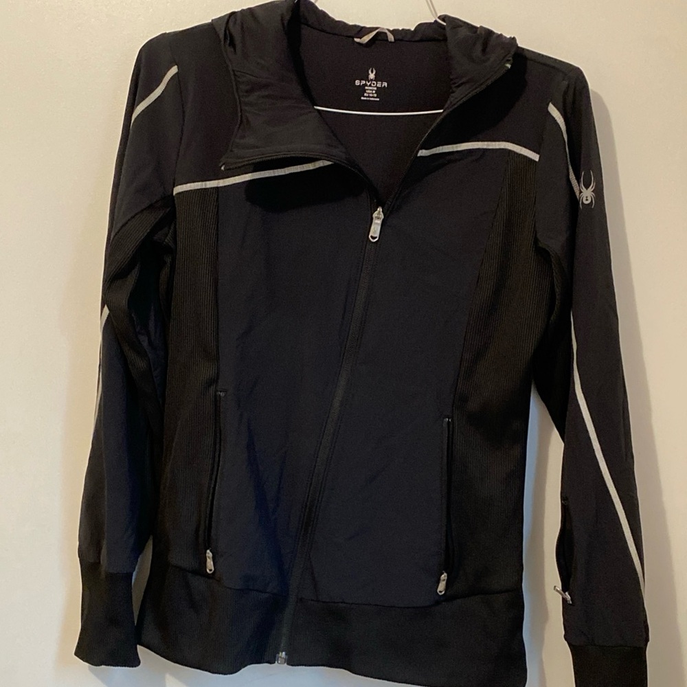 Spyder Women's Black and Gray Ski Jacket